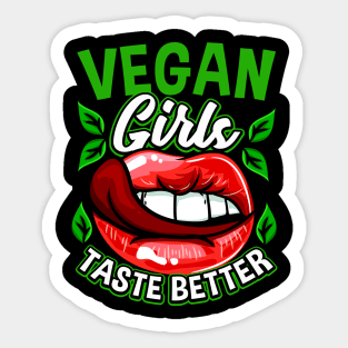 Vegan Girls Taste Better - Cute Animal Lover Gift Sticker